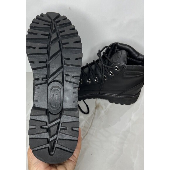 Skechers Utility BLACK Leather Work Boots Men Sz 11 4473